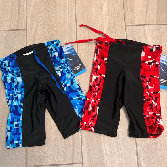 Speedo Pro LT Swim Jammers - Red and Blue size 22 - Picture 1 of 2
